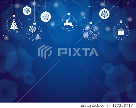 聖誕裝飾品背景blue_vector 插圖 117268717