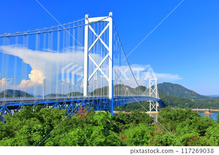 [Hiroshima Prefecture] Innoshima Bridge on a clear day (Shimanami Kaido) 117269038