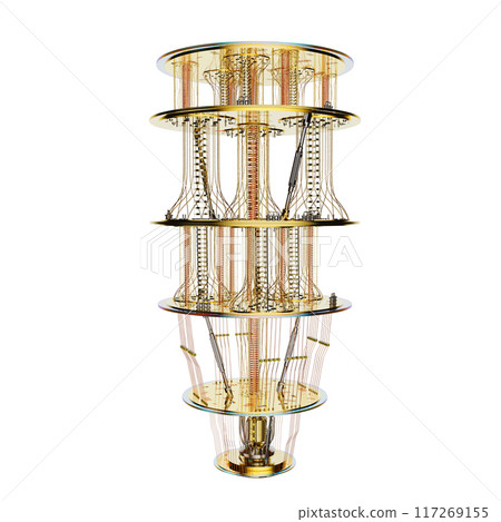 Golden quantum computer machine isolated on white Golden quantum computer machine isolated on white 117269155