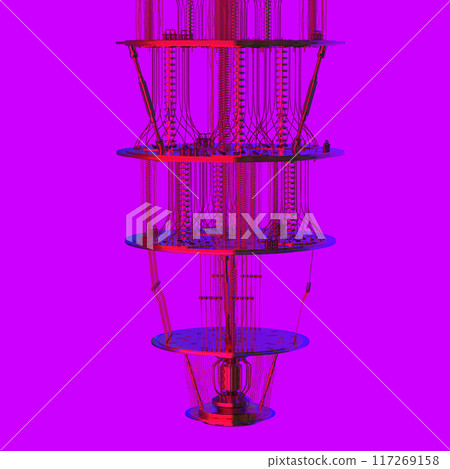 Quantum computer machine in neon light Quantum computer machine in neon light 117269158