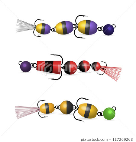 Artificial, composite fishing lure mandula, 3D vector illustration. 117269268