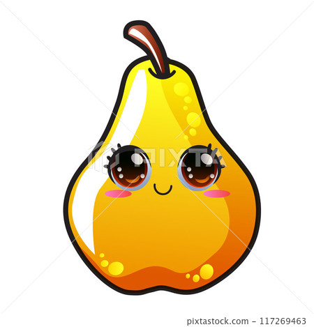 gradient smiling pear cartoon sticker gradient smiling pear cartoon sticker 117269463