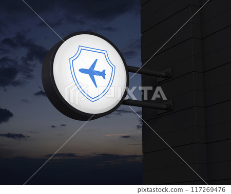 Business travel insurance and safety online concept, 3D rendering Business travel insurance and safety online concept, 3D rendering 117269476