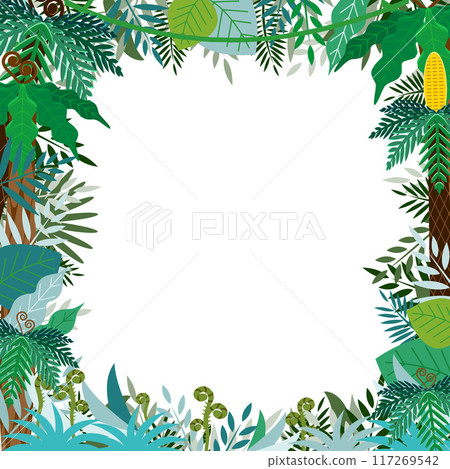Ancient plants and dinosaurs frame (background) 117269542