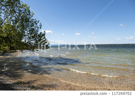 Panorama of lake Ammersee in Bavaria, Germany Panorama of lake Ammersee in Bavaria, Germany 117269702