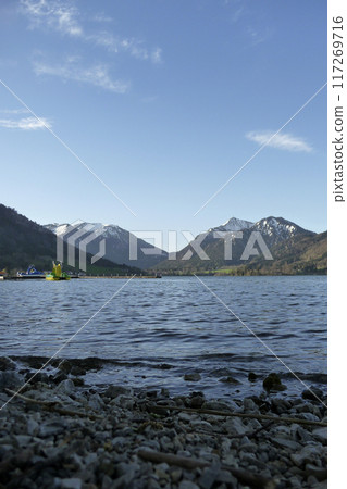 Tegernsee lake,  Bodenschneid mountain tour in springtime, Bavaria, Germany 117269716