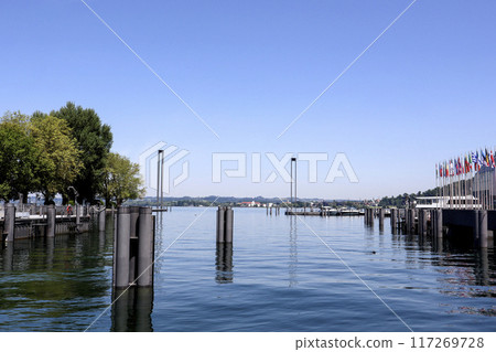 Bregenz harbor entrance, Austria on Lake Constance Bregenz harbor entrance, Austria on Lake Constance 117269728