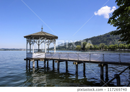 Pavilion on the shore of Lake Constance in Bregenz, Austria 117269740