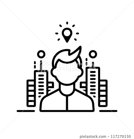 Investor icon or modern line symbol. Vector line art and icon design with bold outline. Black and white Pixel Perfect minimalistic symbol isolated white background. Silhouette simple thin sign Investor icon or modern line symbol. Vector line art and icon design with bold outline. Black and white Pixel Perfect minimalistic symbol isolated white background. Silhouette simple thin sign 117270130