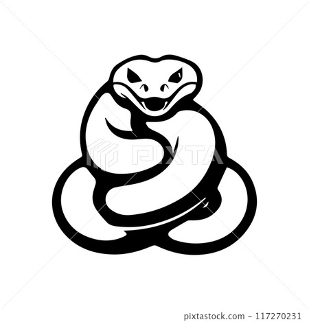 anaconda icon or modern line symbol. Vector line art and icon design with bold outline. Black and white Pixel Perfect minimalistic symbol isolated white background. Silhouette simple thin sign 117270231