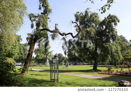 City park at the harbor of Bregenz, Austria on Lake Constance City park at the harbor of Bregenz, Austria on Lake Constance 117270320