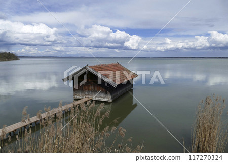 Panorama of lake Chiemsee in Bavaria, Germany Panorama of lake Chiemsee in Bavaria, Germany 117270324