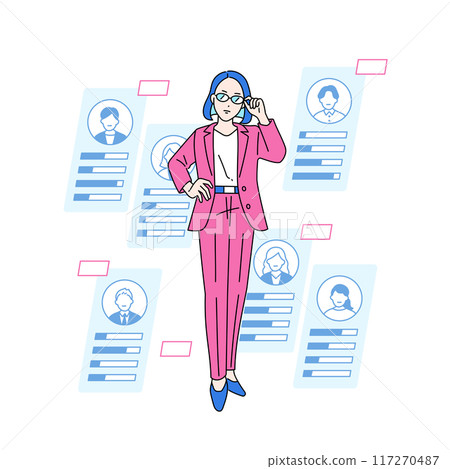 管理人力資源的女性主管的插圖 117270487