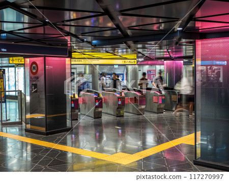 Tokyo Metro Marunouchi Line, Ginza Station ticket gates Tokyo Metro Marunouchi Line, Ginza Station ticket gates 117270997