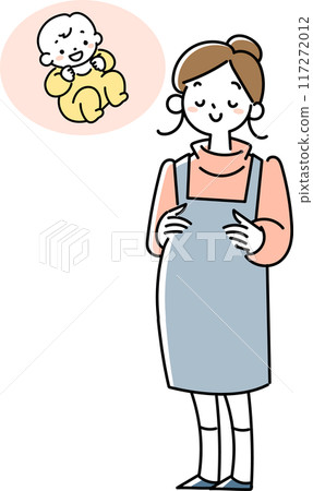 孕婦微笑著想著她的孩子 117272012