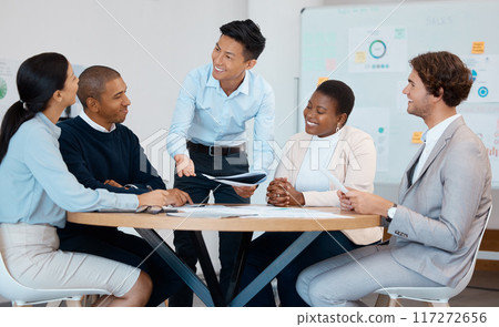 Leader, presentation and business people in a meeting about finance, growth and development with documents, chart and report. Management, financial and asian businessman sharing vision and innovation Leader, presentation and business people in a meeting about finance, growth and development with documents, chart and report. Management, financial and asian businessman sharing vision and innovation 117272656