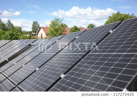 PVT panels, consist of solar cells (PV) that convert sunlight into electricity and thermal exchanger (T) that extracts heat from the outside air and the panel. PVT panels, consist of solar cells (PV) that convert sunlight into electricity and thermal exchanger (T) that extracts heat from the outside air and the panel. 117273420
