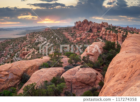 Sunset over Devils Garden in Arches National Park 117274358