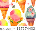 ice cream, watercolour, watercolors 117274432
