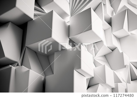 3D render abstract geometric background, cube creative shapes 3D render abstract geometric background, cube creative shapes 117274480