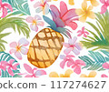 Tropical pineapple background material 117274627