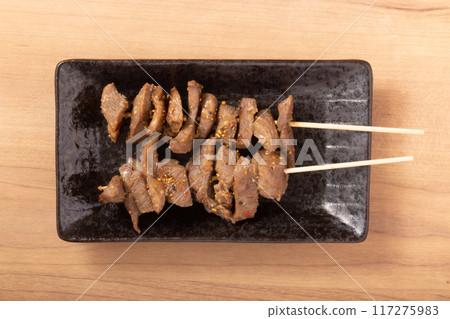 Beef tongue skewers (grilled with miso) Beef tongue skewers (grilled with miso) 117275983