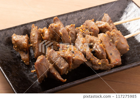 Beef tongue skewers (grilled with miso) Beef tongue skewers (grilled with miso) 117275985
