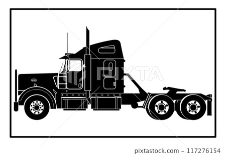 Car Hauler Semi Truck Vector - Auto Transport Trailer Illustration Car Hauler Semi Truck Vector - Auto Transport Trailer Illustration 117276154