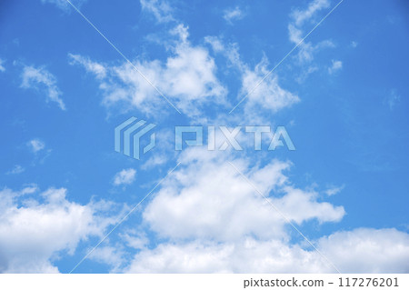 Summer sky, blue sky, sunny, August, sky material 117276201