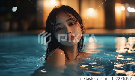 夜間泳池與美女2 117276397