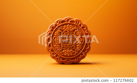美味的月饼3D插画素材 117276602