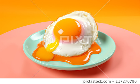 美味的荷包蛋3D插画素材 117276796