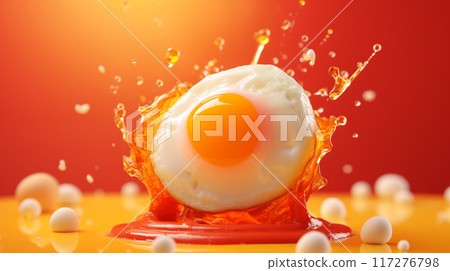 美味的荷包蛋3D插画素材 117276798
