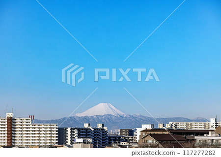 從千葉縣習志野市津田沼眺望富士山 117277282
