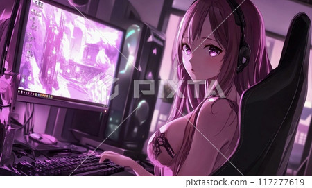 可愛的動漫人物玩遊戲2 117277619