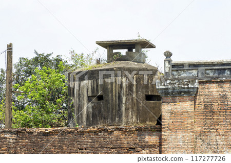 A Military Bunker On The Wall Of Hue Imperial Citadel. A Military Bunker On The Wall Of Hue Imperial Citadel. 117277726