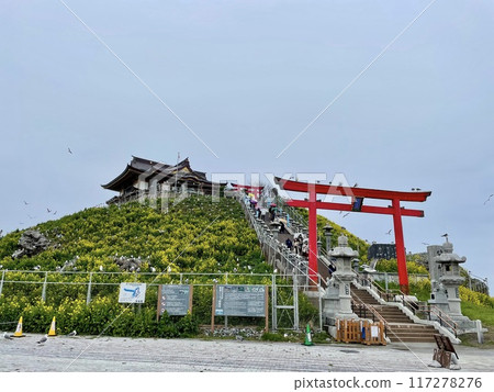 [Aomori Prefecture] The majestic torii gate and approach to Kabushima Shrine 117278276