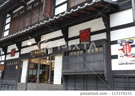 Entrance to the Kisoji road Scenery of Niekawa-shuku on the Nakasendo road 117278331