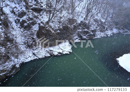 暴雪木曾川（長野縣木曾町日吉市友淵） 117279133