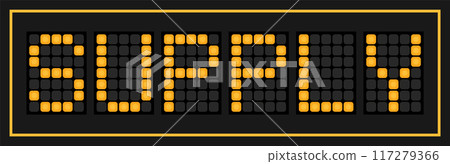 Orange color led banner in word supply on black background Orange color led banner in word supply on black background 117279366