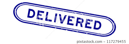 Grunge blue delivered word rubber seal stamp on white background Grunge blue delivered word rubber seal stamp on white background 117279455