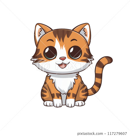 a standing cat a standing cat 117279607