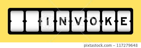 Black color in word invoke on slot banner with yellow color background Black color in word invoke on slot banner with yellow color background 117279648
