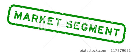 Grunge green market segment word square rubber seal stamp on white background Grunge green market segment word square rubber seal stamp on white background 117279651