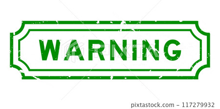 Grunge green warning word rubber seal stamp on white background Grunge green warning word rubber seal stamp on white background 117279932