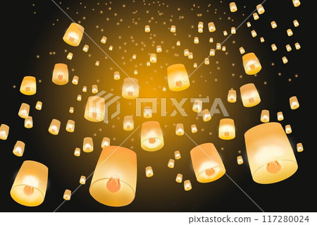 Sky lanterns lighting up the night sky 117280024