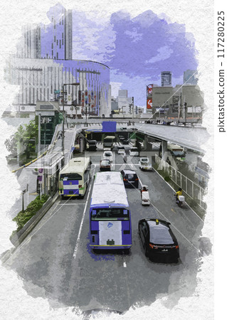 水彩風格梅田 JR 大阪站百貨商店禦堂筋出口 大阪府大阪市 117280225
