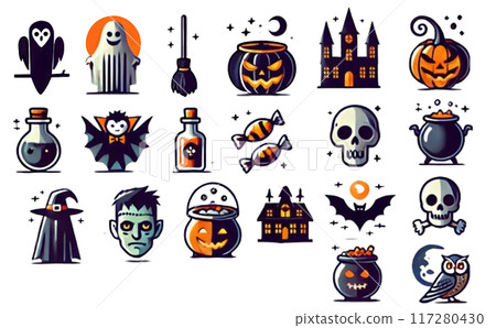 萬聖節可愛的材料收集 117280430
