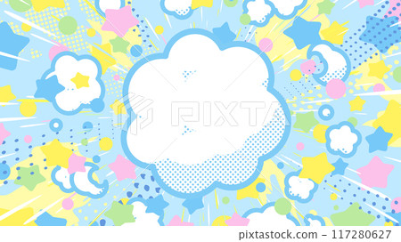 可愛的爆炸背景圖,煙霧和星星散佈_16:9 可愛的爆炸背景圖,煙霧和星星散佈_16:9 117280627