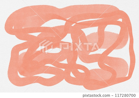 Peach fuzz watercolol doodles high quality texture pink pastel nude beige template card background elements set 117280700